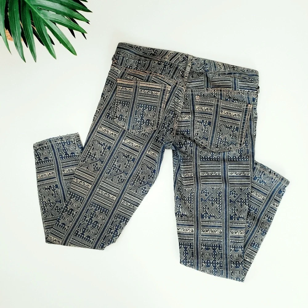 Free People Tribal Print Jeans Size 27 - Picture 4 of 7